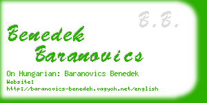 benedek baranovics business card